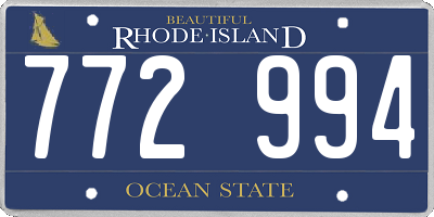 RI license plate 772994