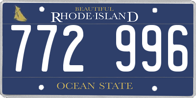 RI license plate 772996