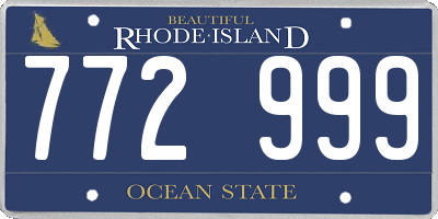 RI license plate 772999
