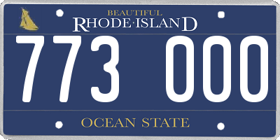 RI license plate 773000