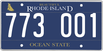RI license plate 773001