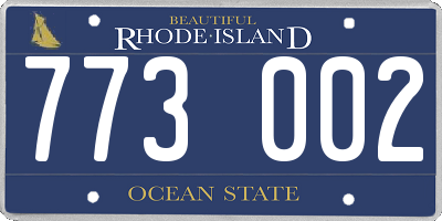 RI license plate 773002