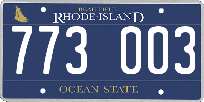 RI license plate 773003