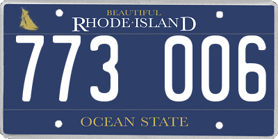 RI license plate 773006