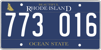 RI license plate 773016
