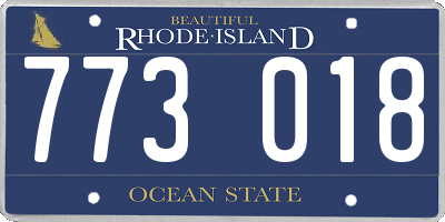 RI license plate 773018