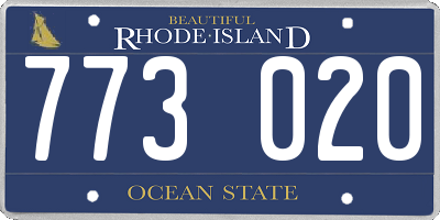 RI license plate 773020