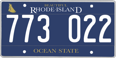 RI license plate 773022