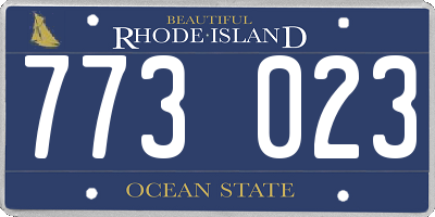 RI license plate 773023