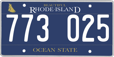 RI license plate 773025