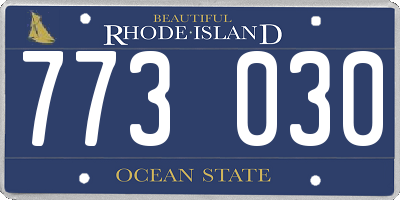 RI license plate 773030