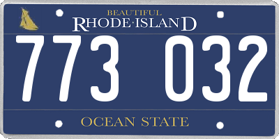 RI license plate 773032