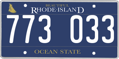 RI license plate 773033