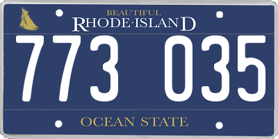 RI license plate 773035