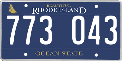 RI license plate 773043