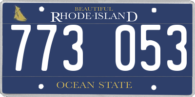 RI license plate 773053