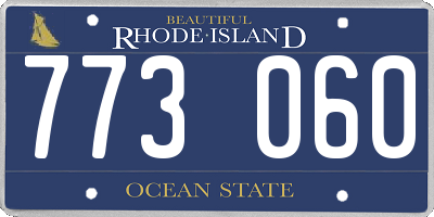 RI license plate 773060