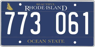 RI license plate 773061