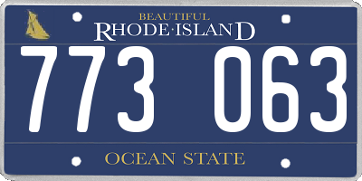 RI license plate 773063
