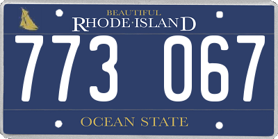 RI license plate 773067