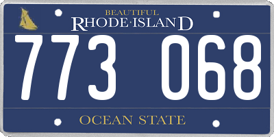 RI license plate 773068