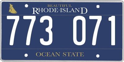 RI license plate 773071