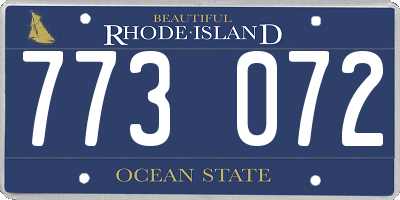 RI license plate 773072