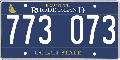 RI license plate 773073