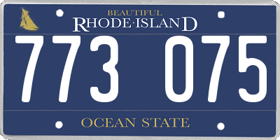 RI license plate 773075