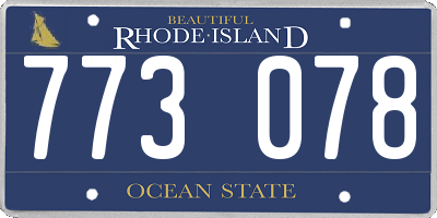 RI license plate 773078