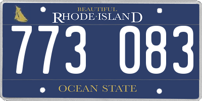 RI license plate 773083