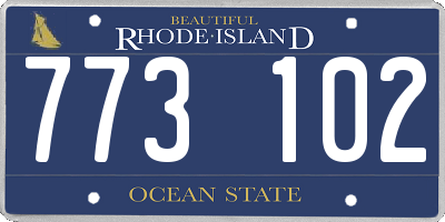 RI license plate 773102