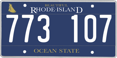 RI license plate 773107