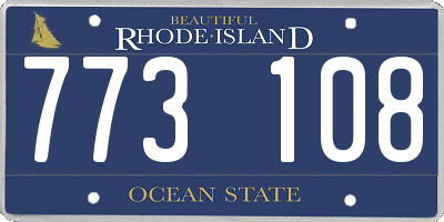 RI license plate 773108