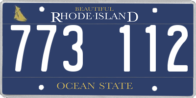 RI license plate 773112