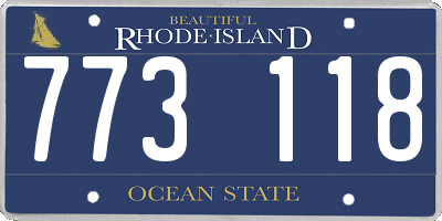 RI license plate 773118