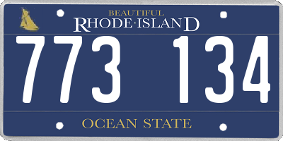 RI license plate 773134