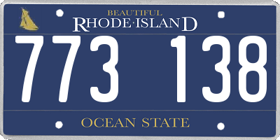 RI license plate 773138