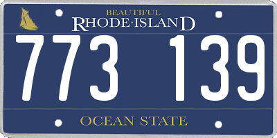 RI license plate 773139