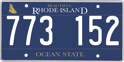 RI license plate 773152