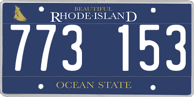 RI license plate 773153