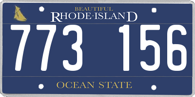 RI license plate 773156