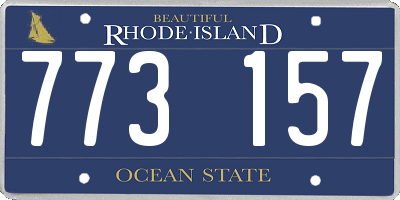 RI license plate 773157