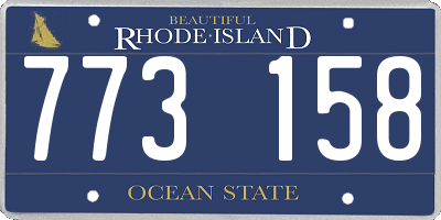 RI license plate 773158