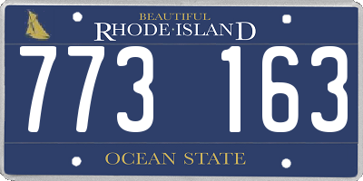 RI license plate 773163