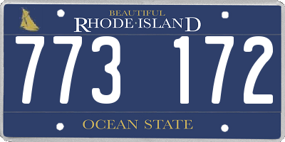 RI license plate 773172