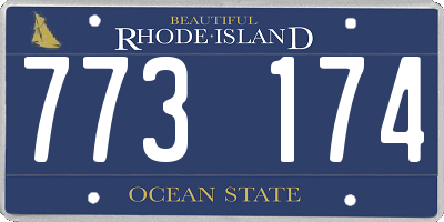 RI license plate 773174