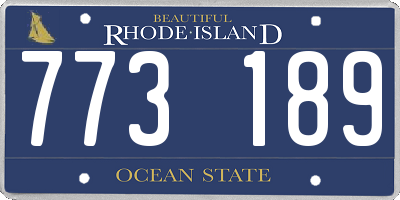 RI license plate 773189