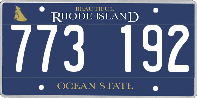 RI license plate 773192