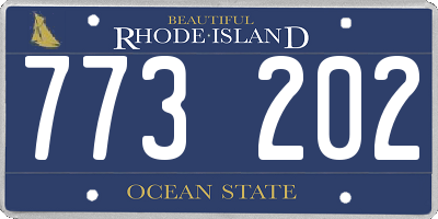 RI license plate 773202